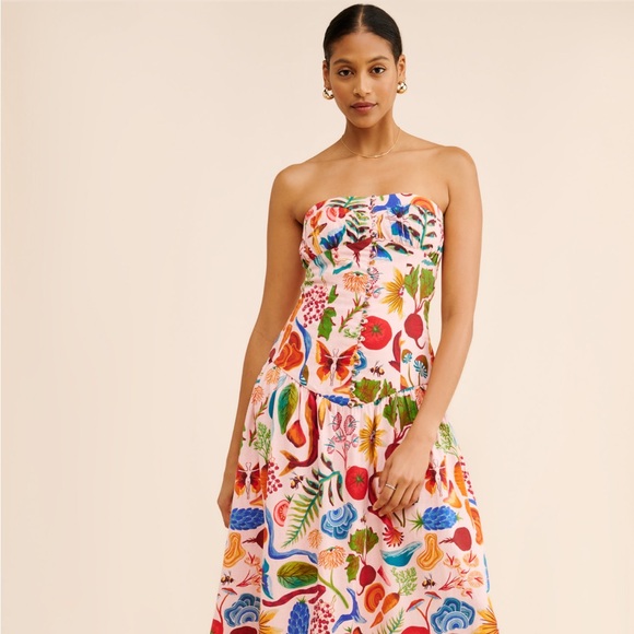FARM Rio Multicolor Strapless Dress - Picture 1 of 4
